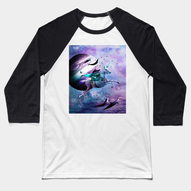 Epic Frog Riding Unicorn Baseball T-Shirt by Random Galaxy